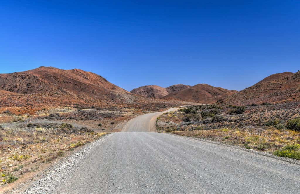 road desert namibia trip travel colors gravel