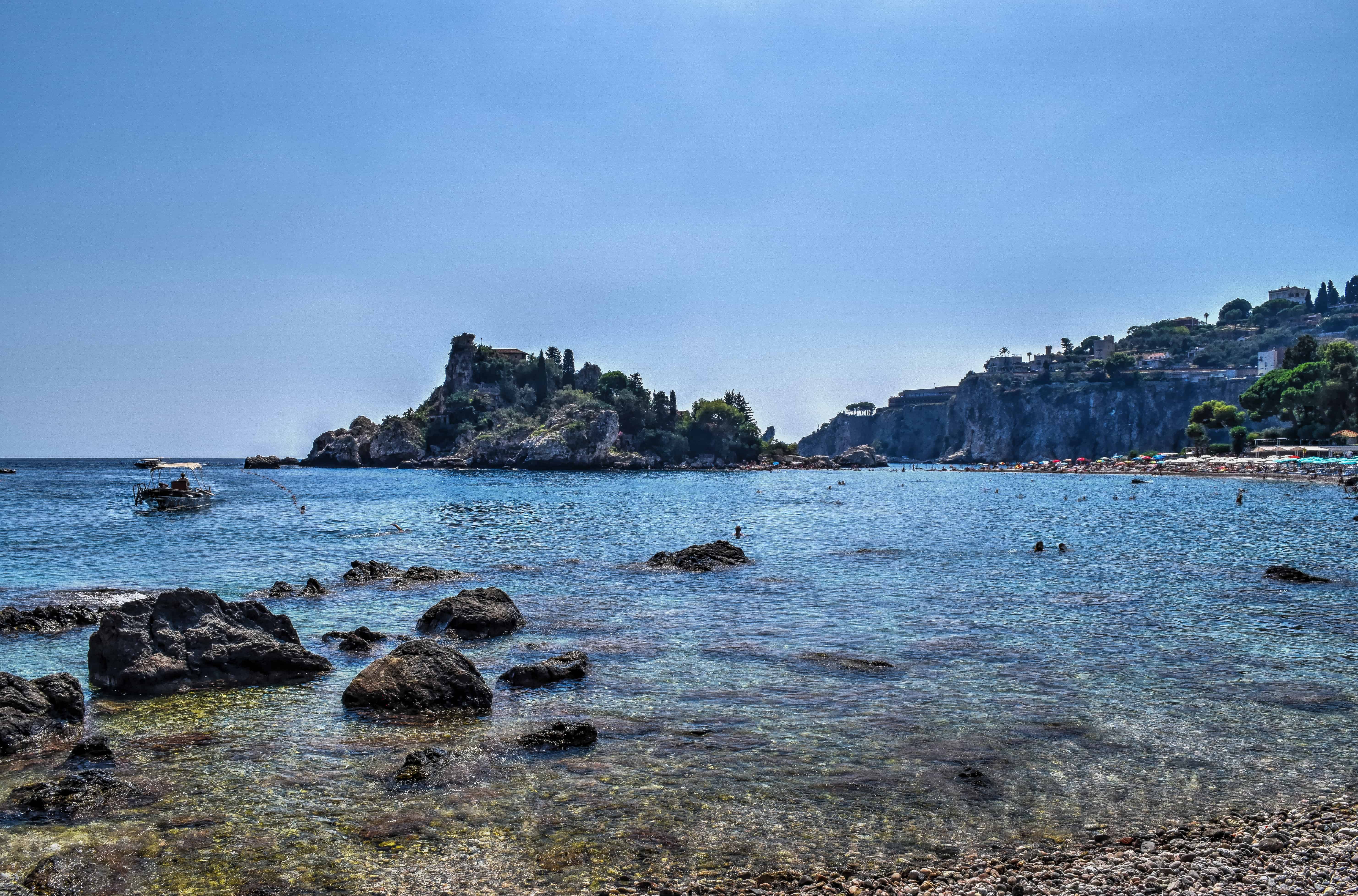 Taormina travel sicily beach isola bella