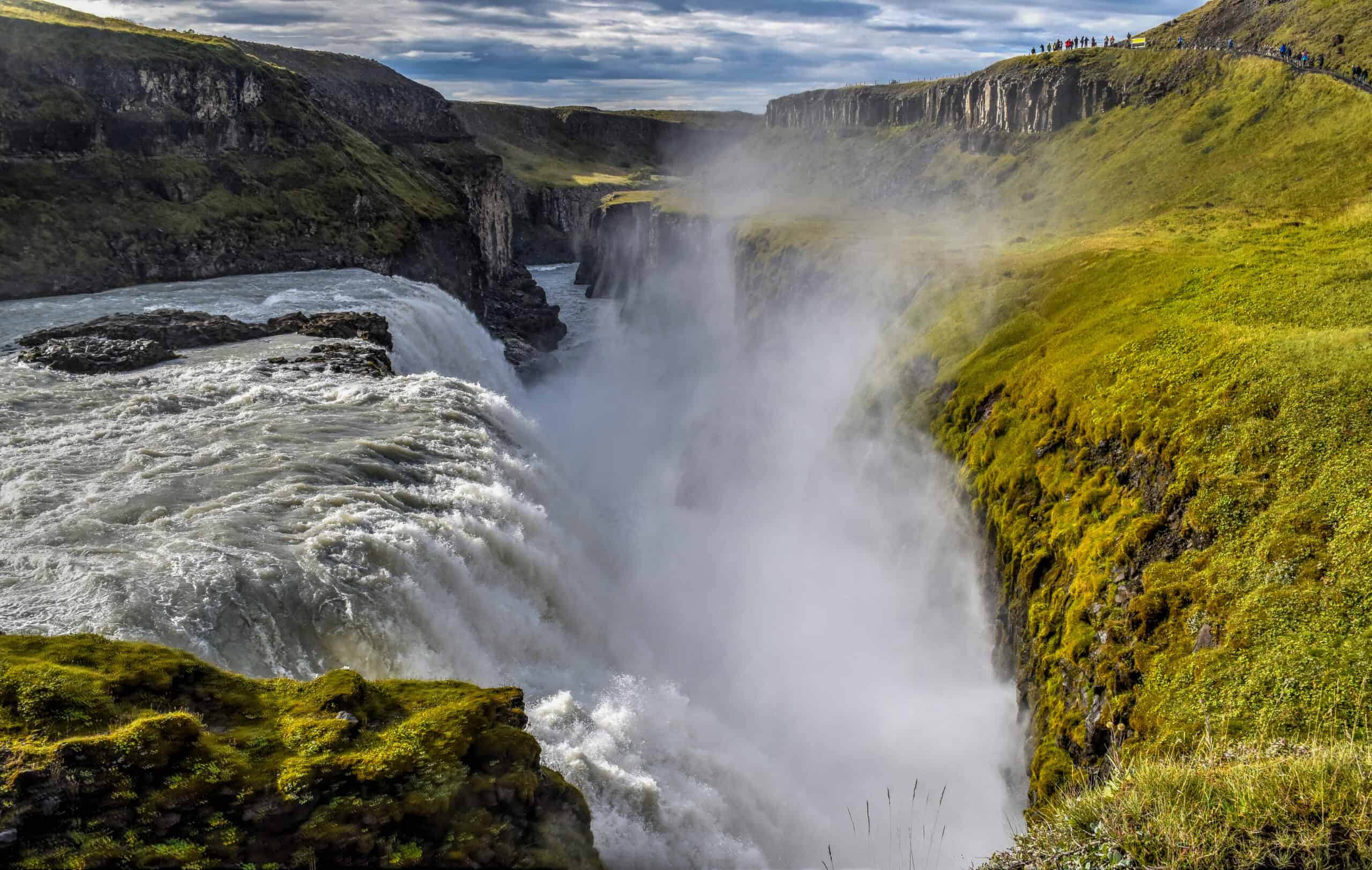 gullfoss waterfall iceland canyon