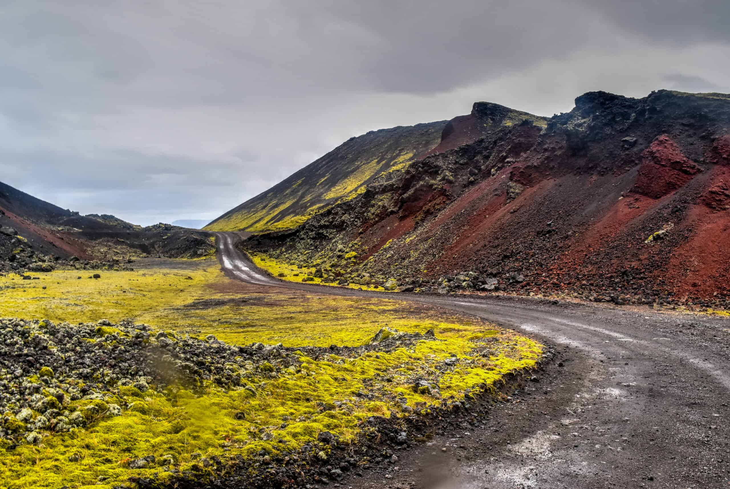 Berserkjahraun lava field Snæfellsnes iceland road