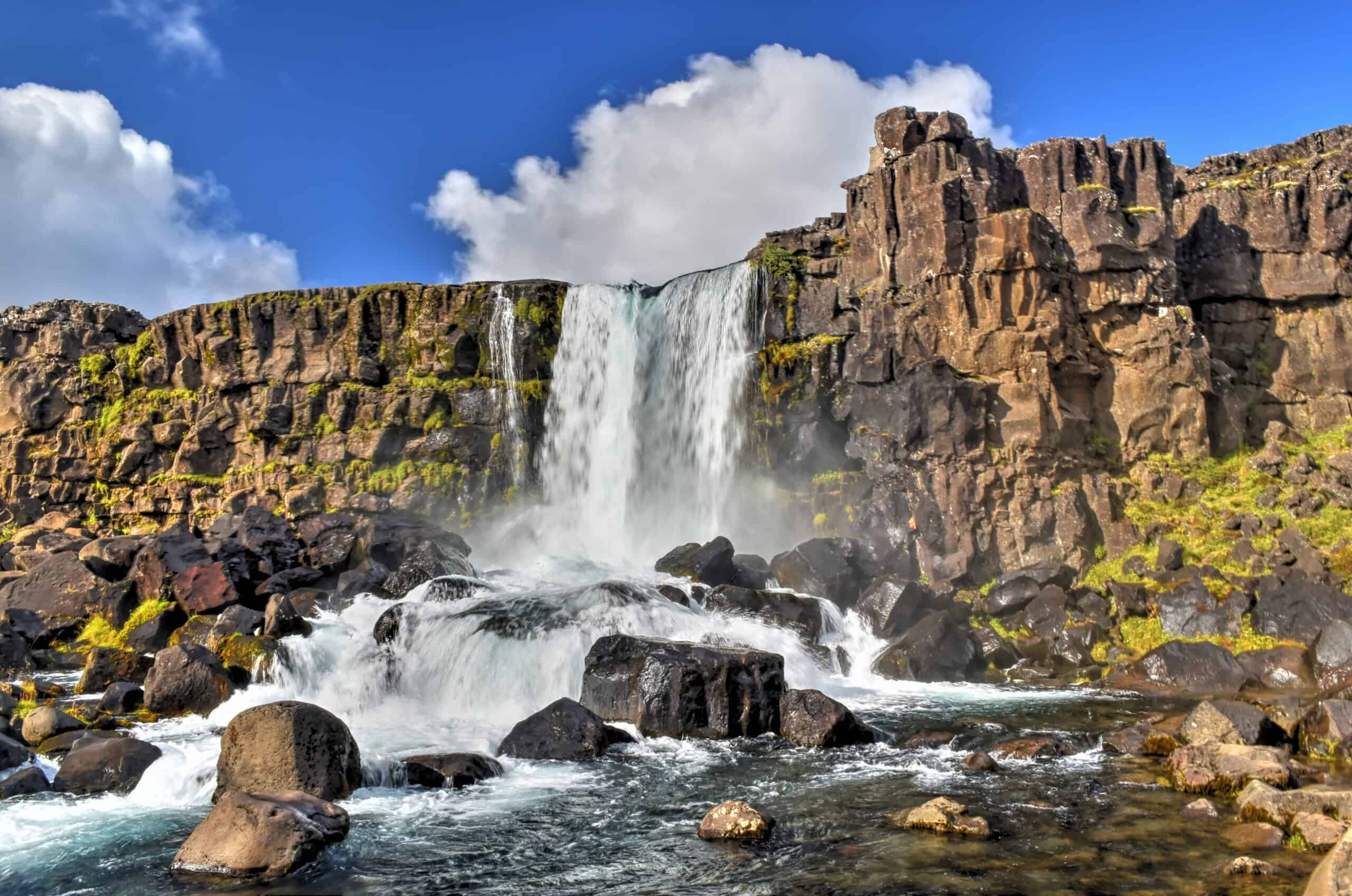 Öxarárfoss pingvellir iceland waterfall