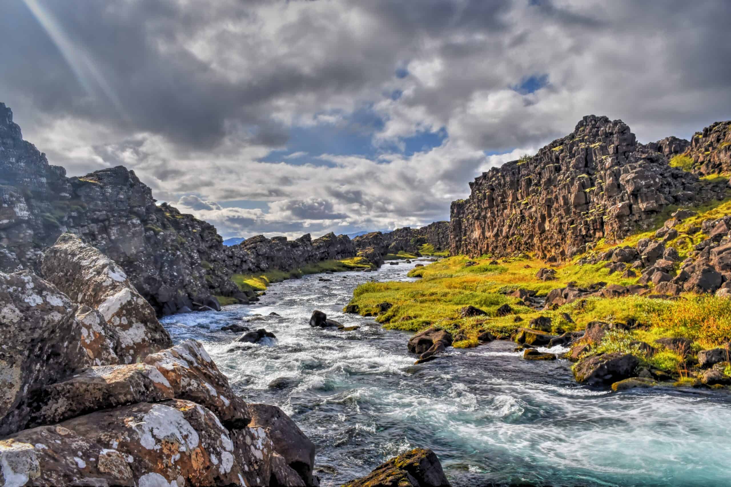 Öxarárfoss pingvellir iceland waterfall