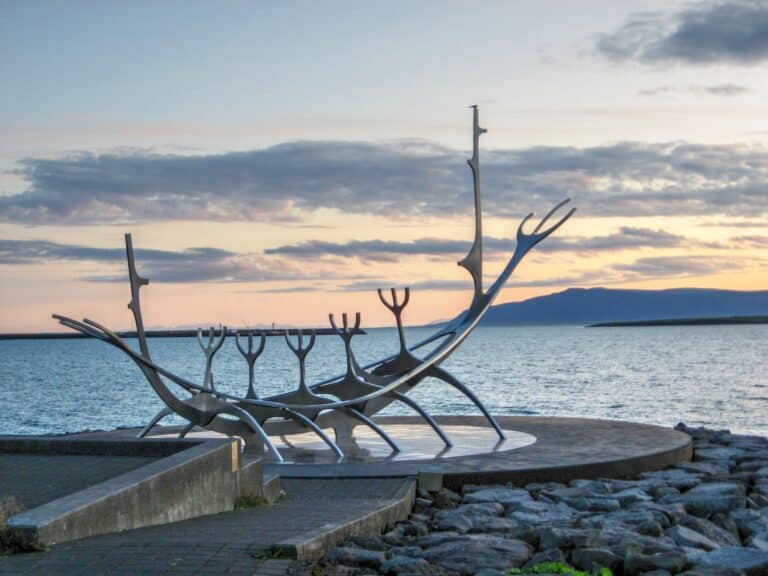 reykjavik sun voyager waterfront iceland sunset