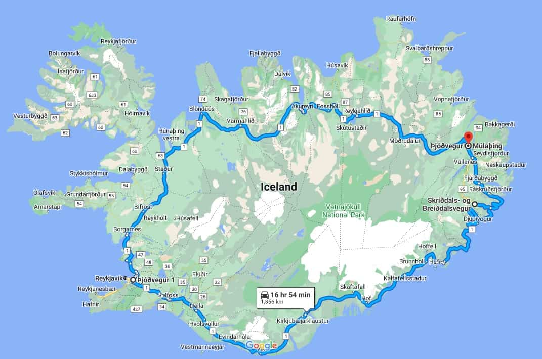 iceland map ring road