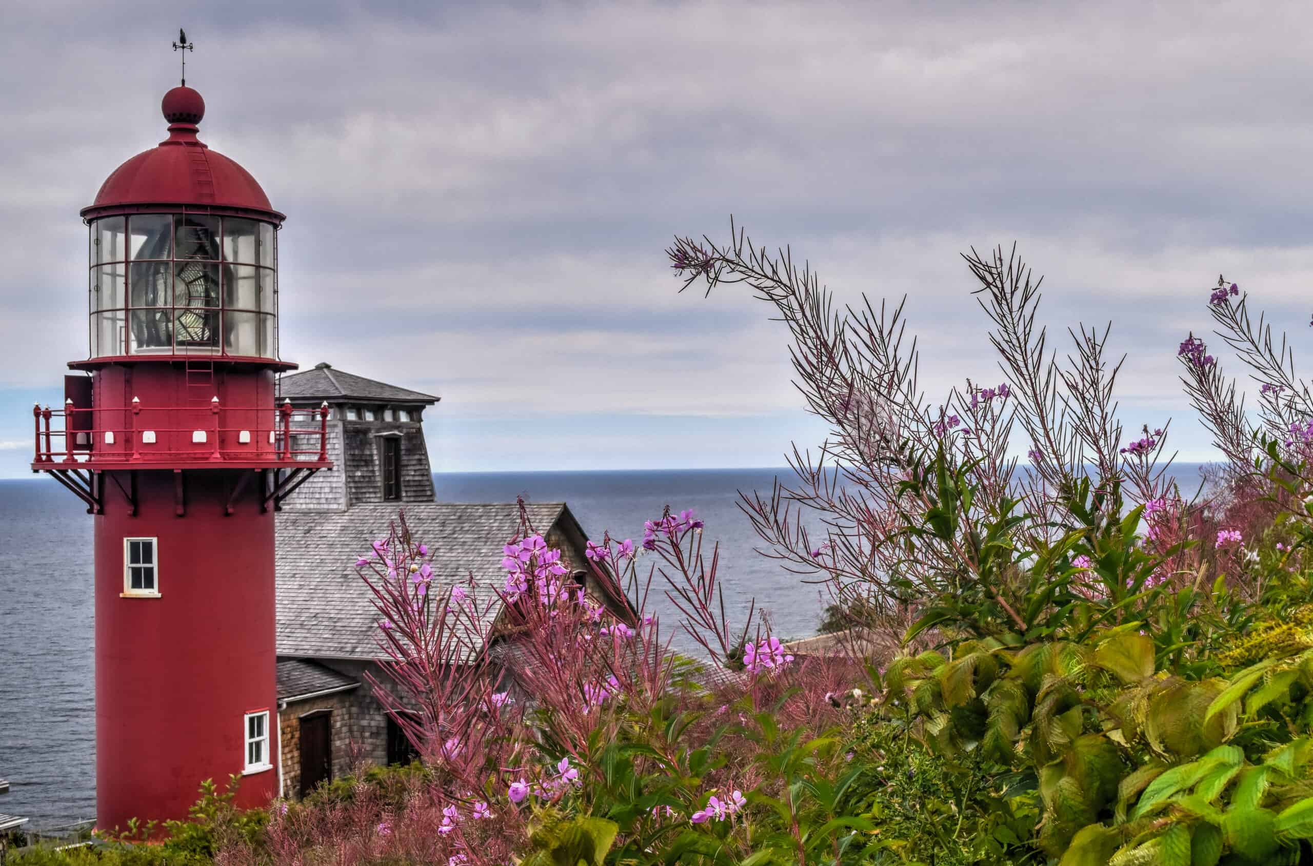 red Pointe-à-la-Renommée Lighthouse in gaspésie