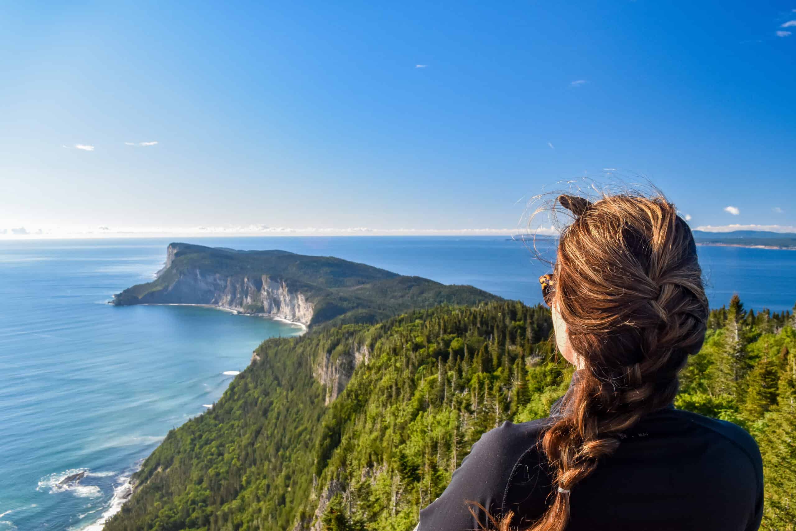 hiking trail to Mont Saint-Alban and land's end in forillon national park gaspésie