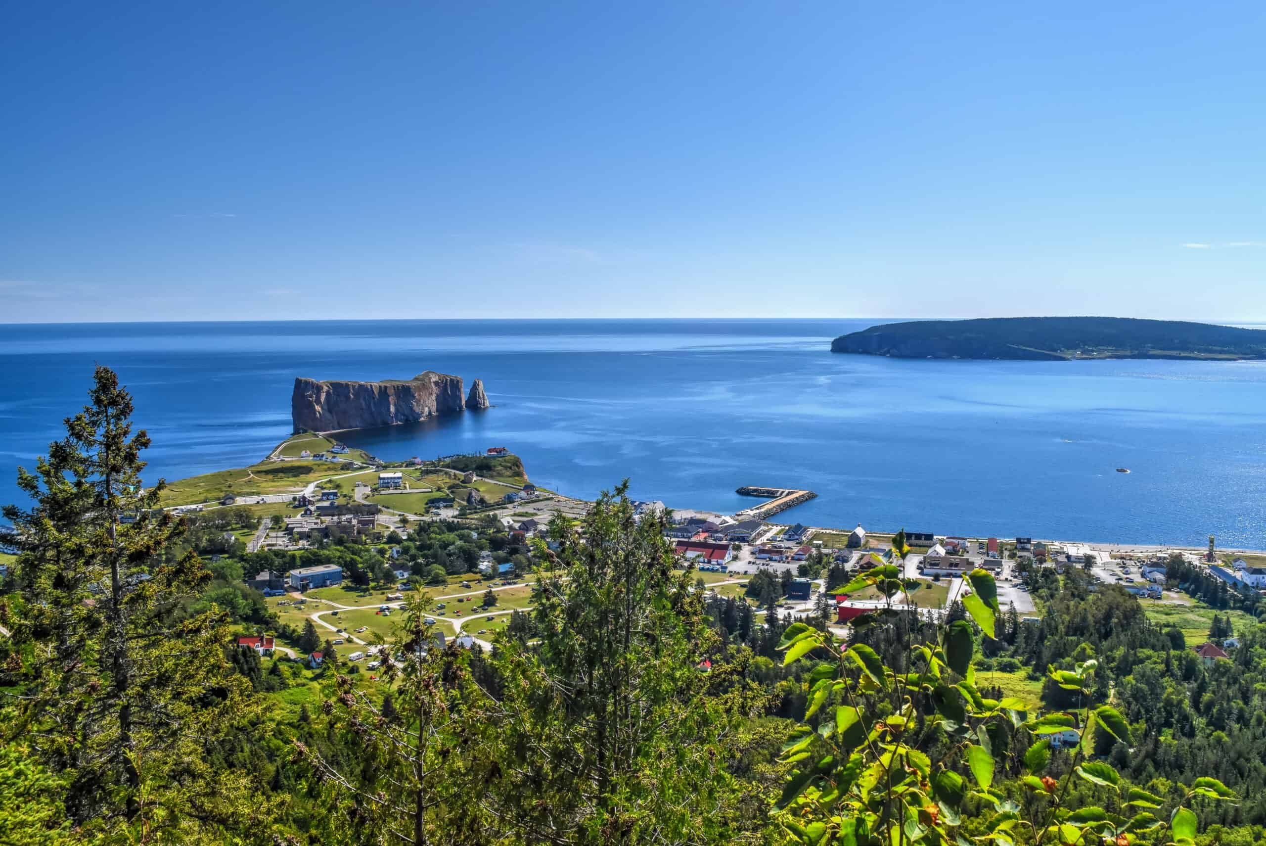 hiking view from percé UNESCO geopark and percé rock