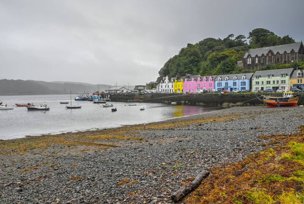 Portree Skye color houses beach