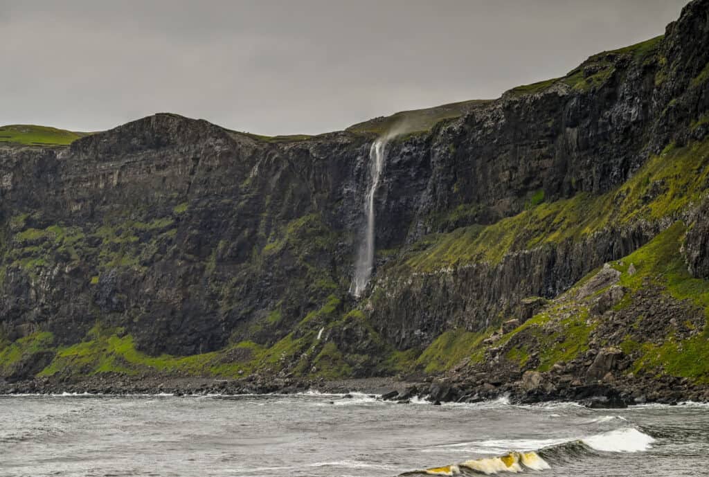 Talisker Bay trail waterfall  in Scotland's Isle of Skye