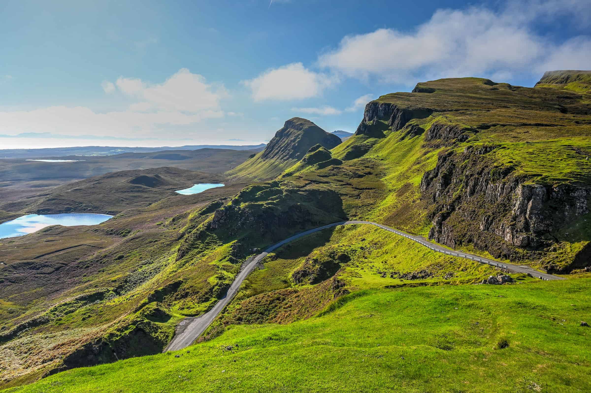 beautiful views of the quiraing road in skye