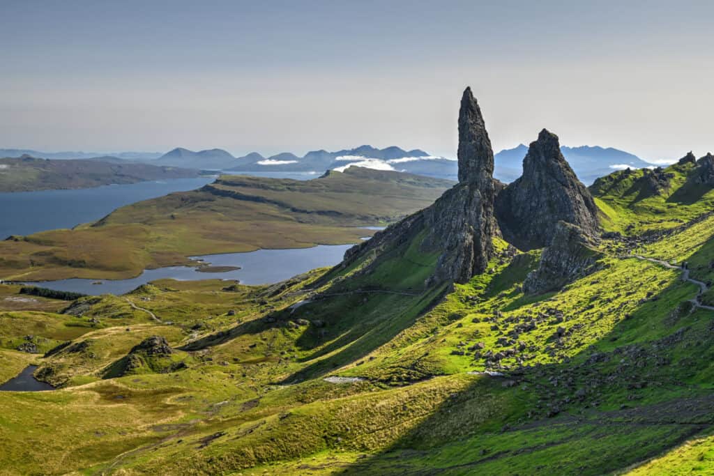 old man of storr hiking trail pinnacles