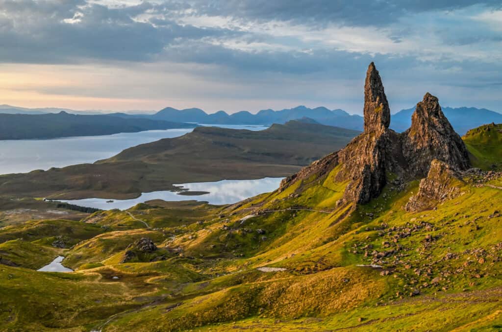 old man of storr skye sunrise