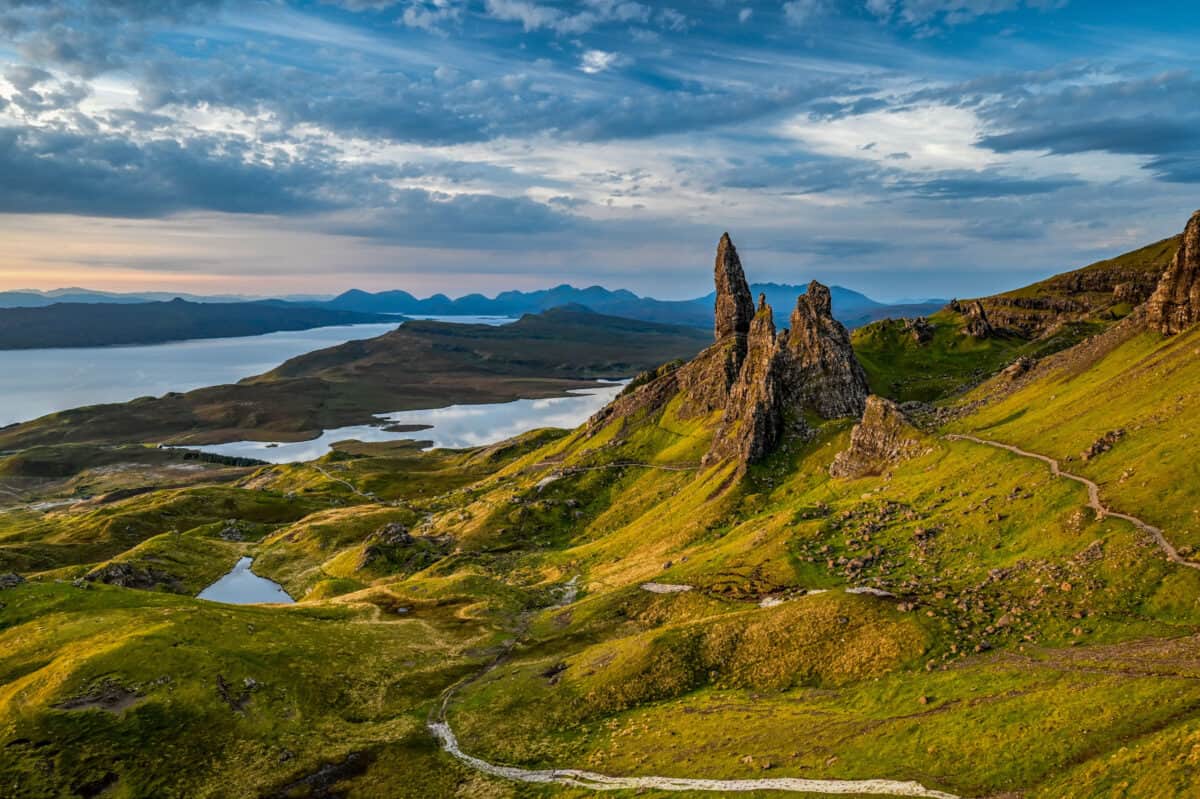 sunrise near old man of storr in scotland's isle of skye