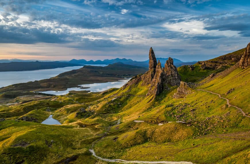 sunrise near old man of storr in scotland's isle of skye