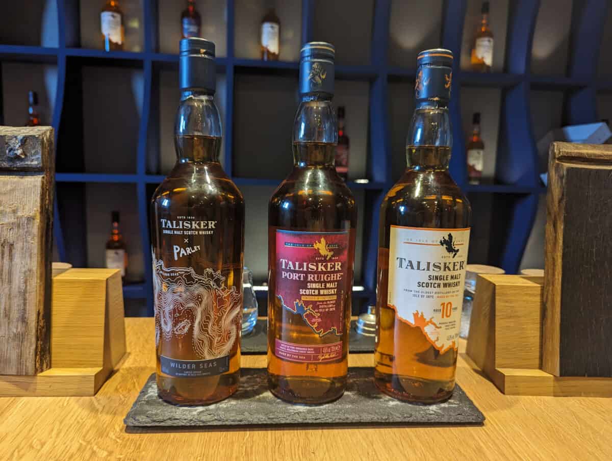 Talisker whisky distillery tour Skye bottles