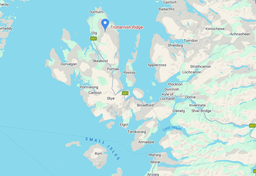 map of trotternish peninsula location