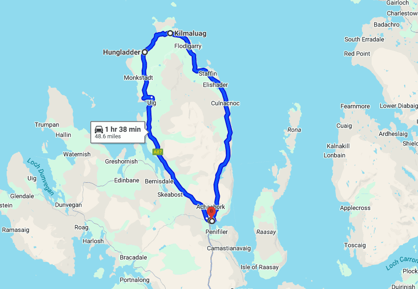 map of trotternish circular loop drive