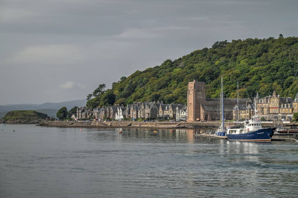 oban promenade and cathedral scotland