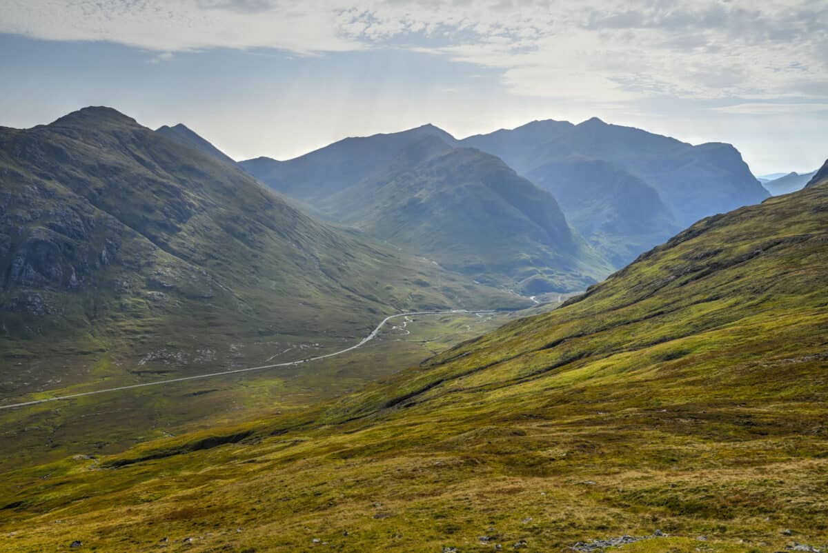 Glencoe view from Devil's Staircase hiking trail