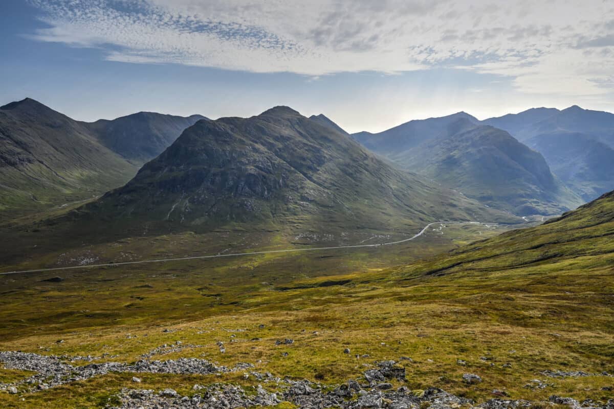 Glencoe view from Devil's Staircase hiking trail