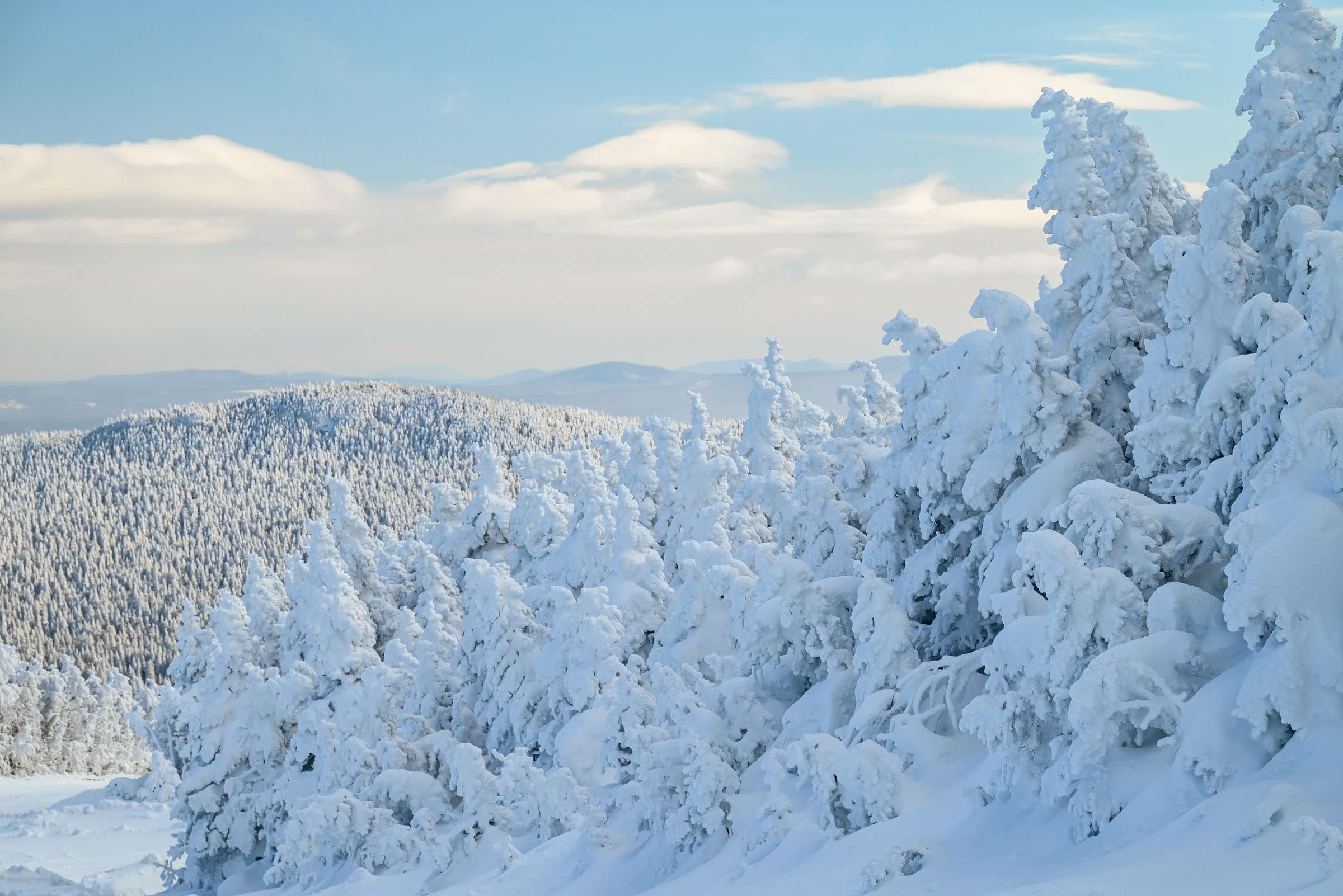 frozen winter landscape mont mégantic