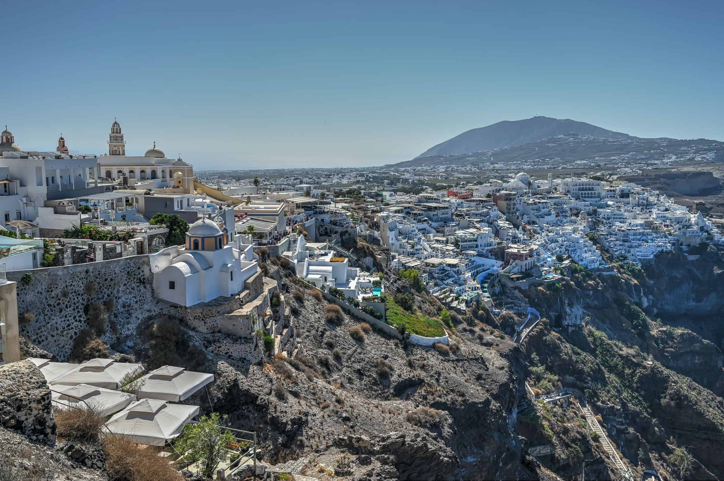 imerovigli fira walk on santorini, views of caldera