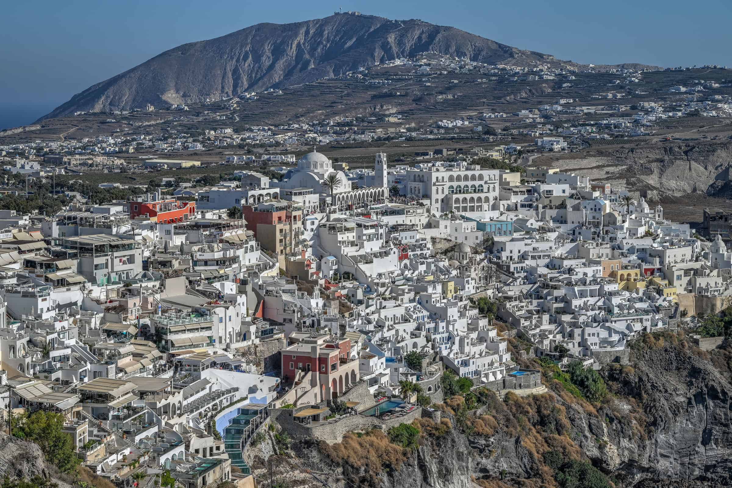 imerovigli fira walk on santorini, views of caldera