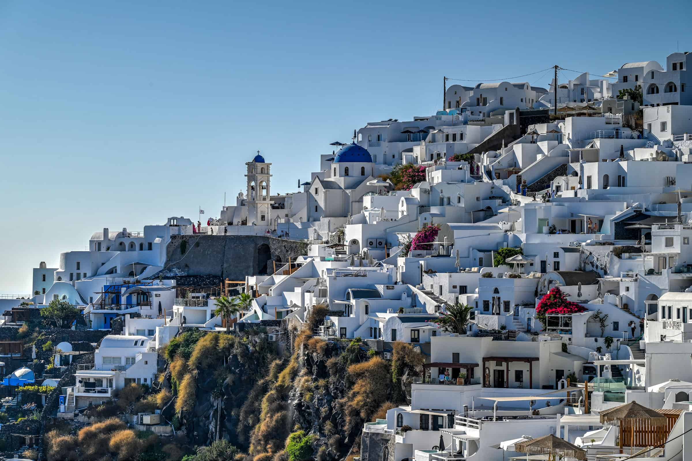 imerovigli fira walk on santorini, views of caldera