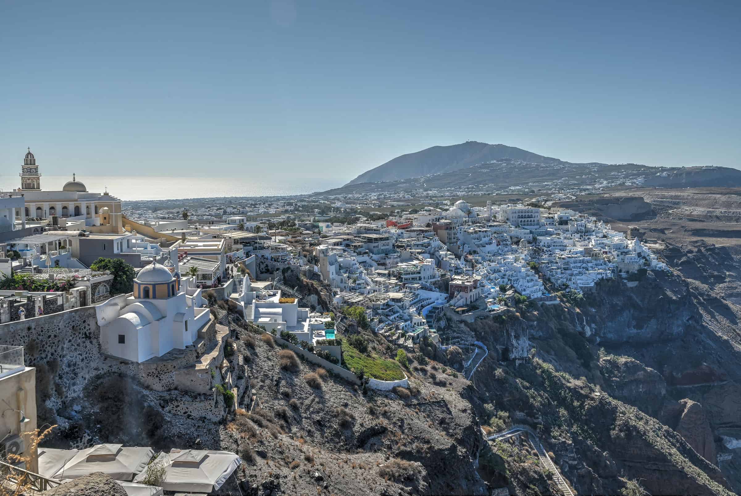 imerovigli fira walk on santorini, views of caldera