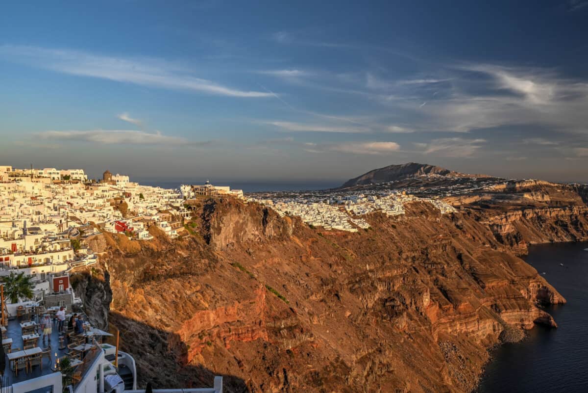 golden hour fira caldera santorini