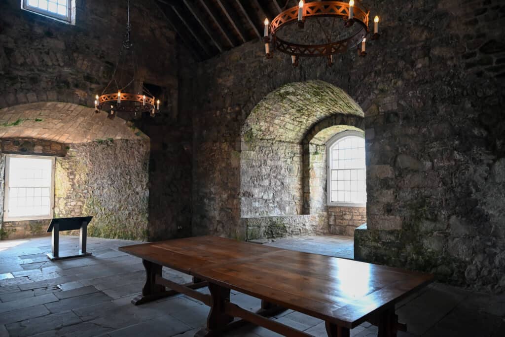 blackness castle interior dinning table scotland