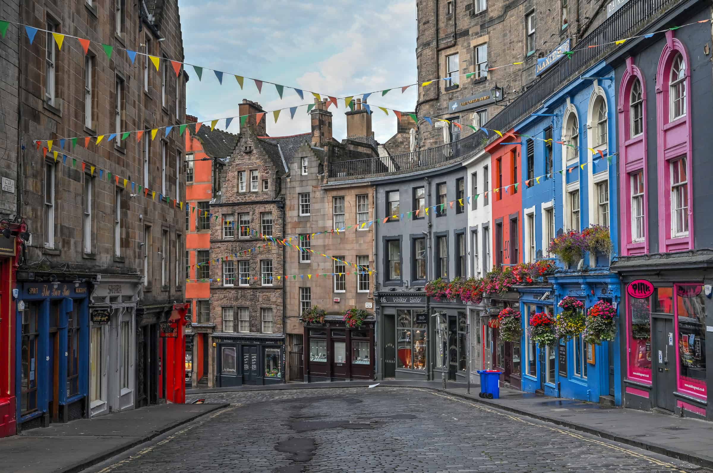 colorful buildings victoria street edinburgh