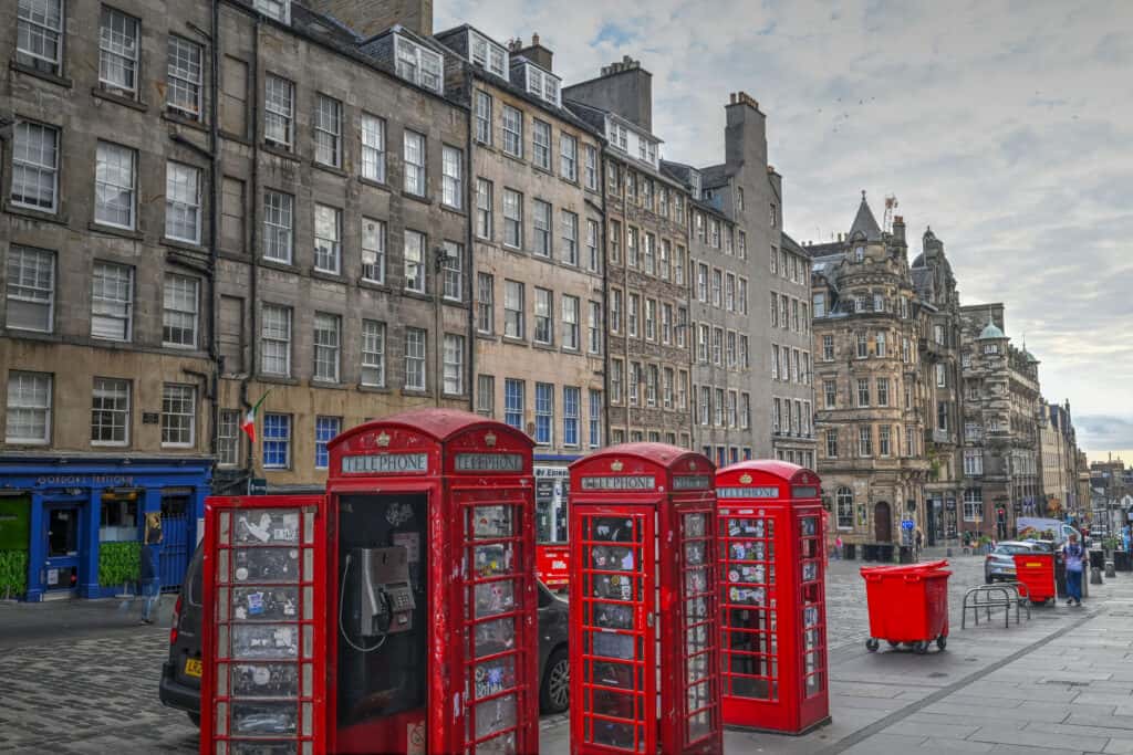 royal mile edinburgh red phone booth