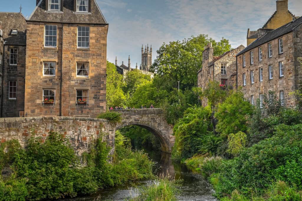 stone bridge in dean village edinburgh