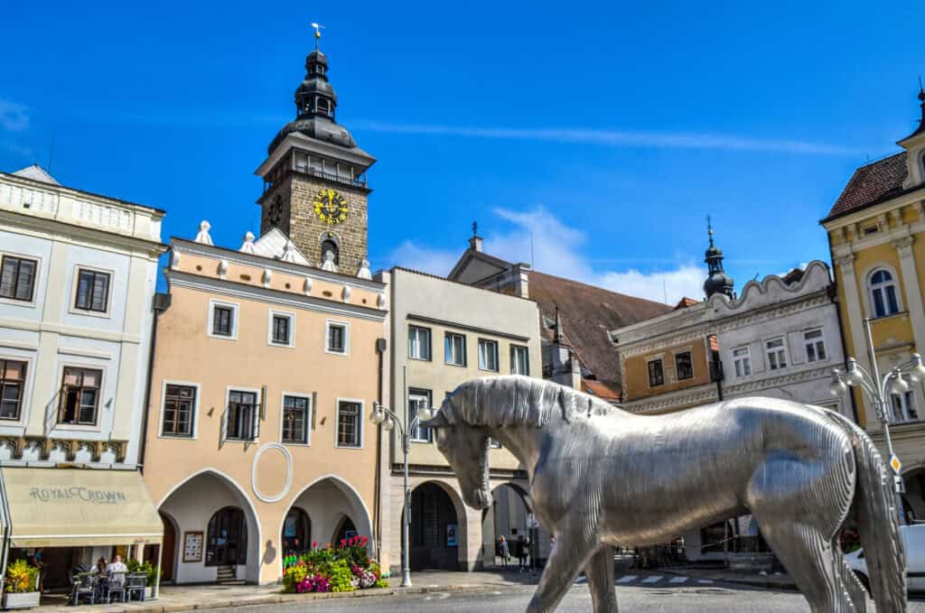 Old Town Square ceske budejovice horse