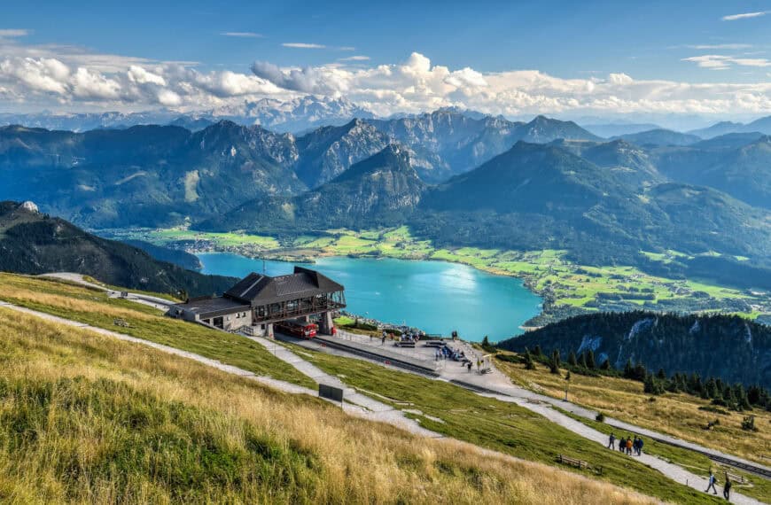 Austria’s SchafbergBahn Cog Railway Train in St Wolfgang