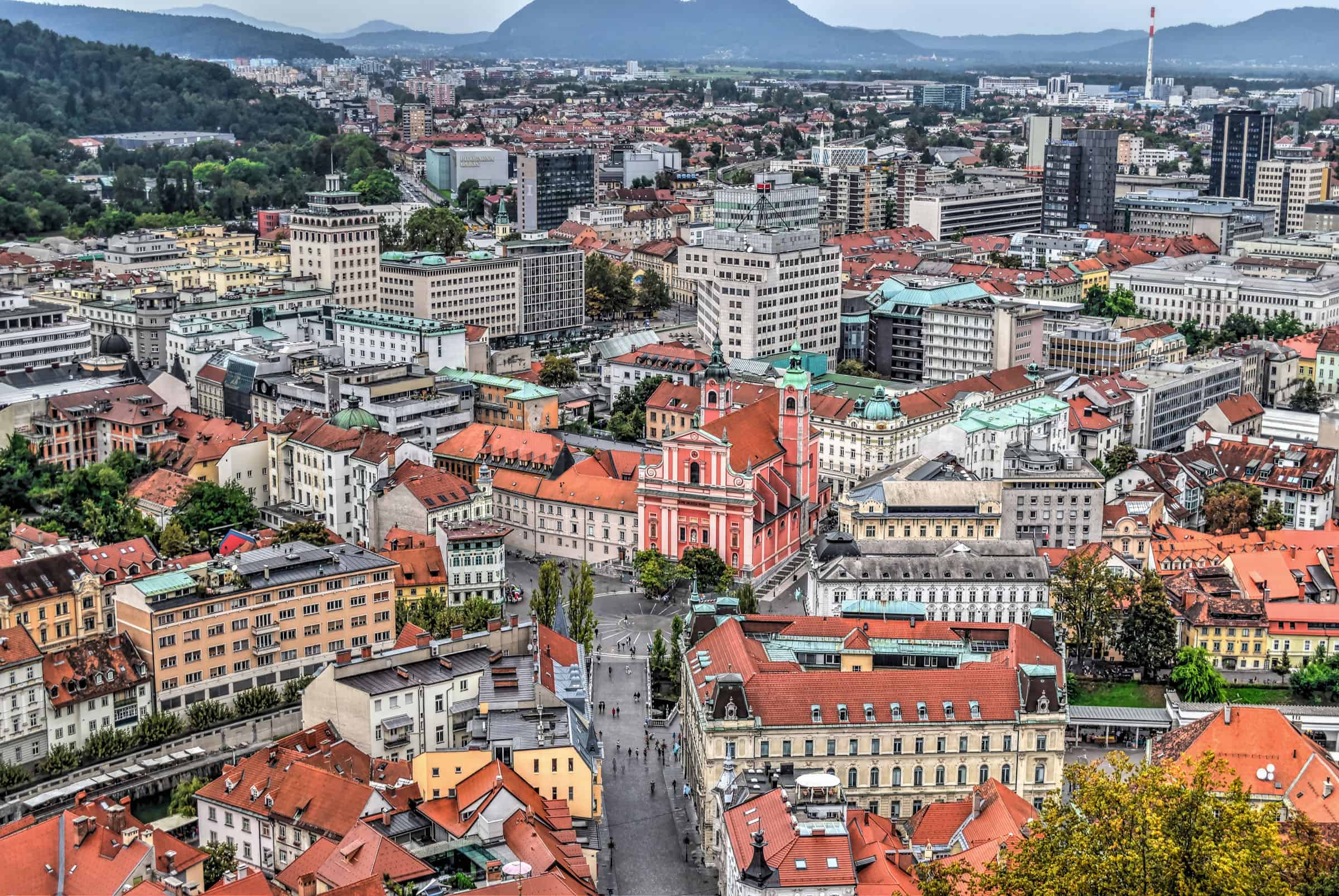 city view from ljubljana castle