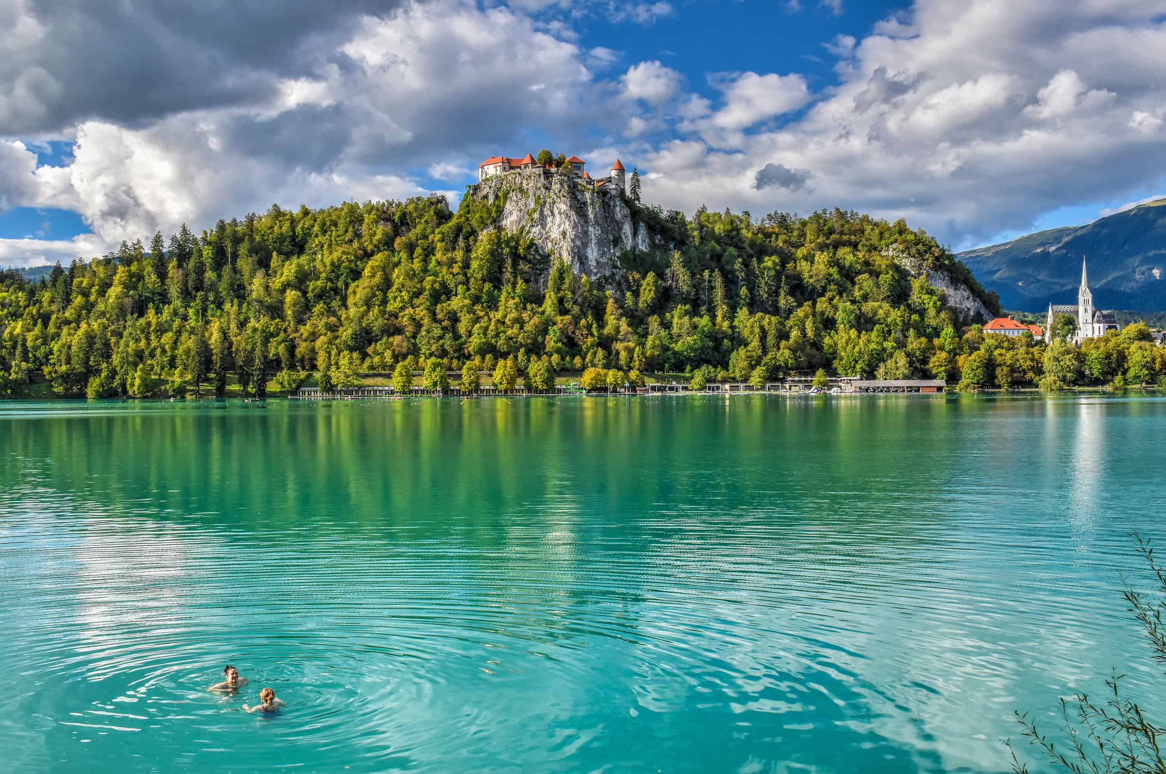 swimming in lake bled