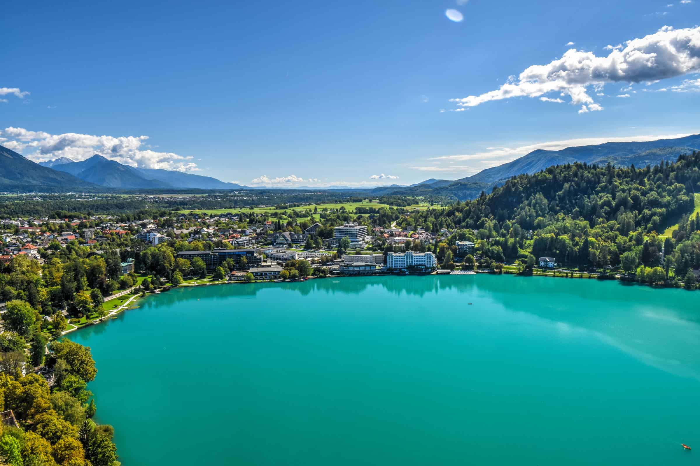 lake bled aerial picture