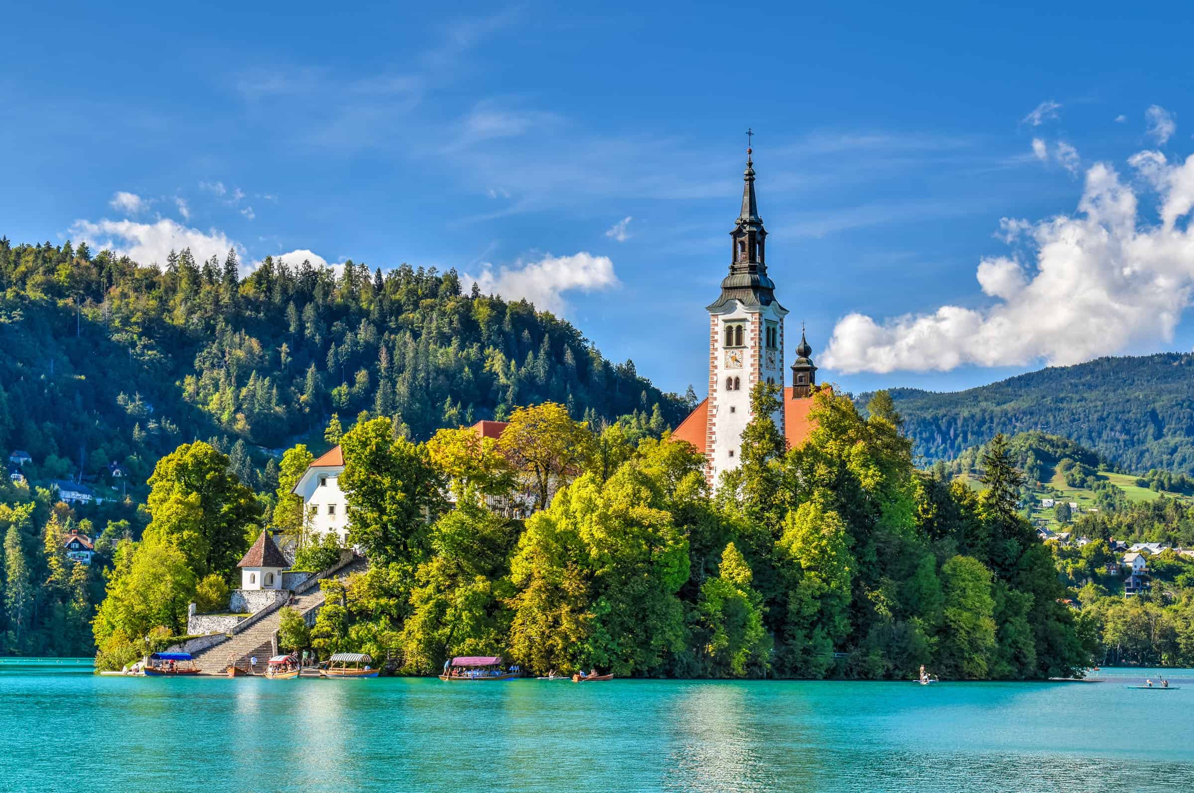 lake bled island and church