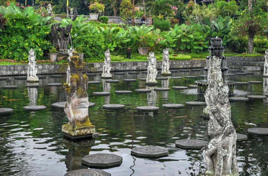 stepping stones in Bali's Tirta Gangga Water Palace