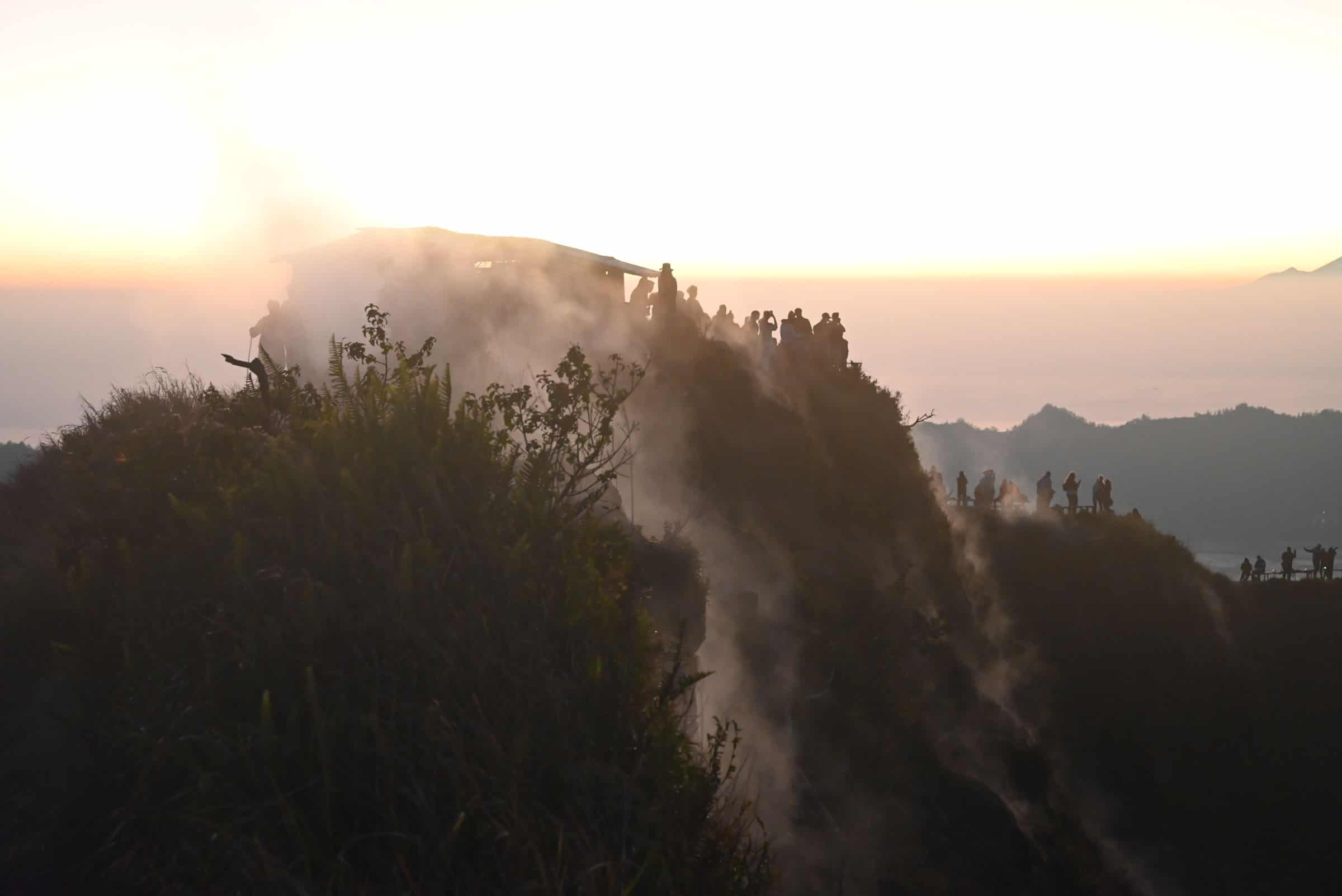 volcano steam mount batur in Bali