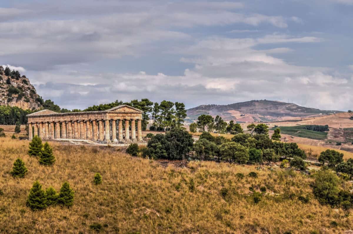 Temple in Segesta Archaeological Park in Sicily
