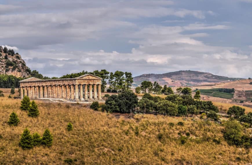 Temple in Segesta Archaeological Park in Sicily
