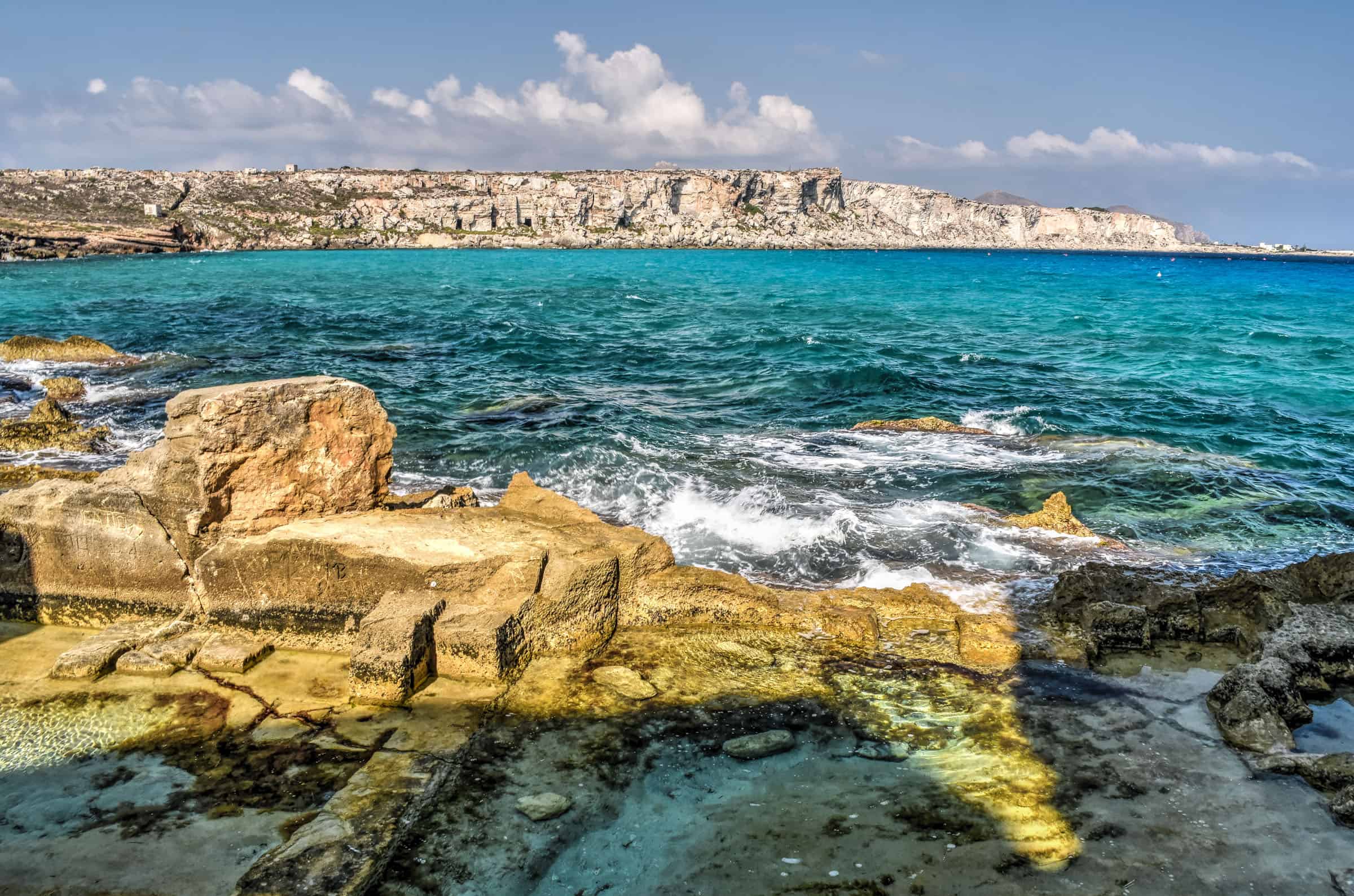 cala rossa beach in favignana
