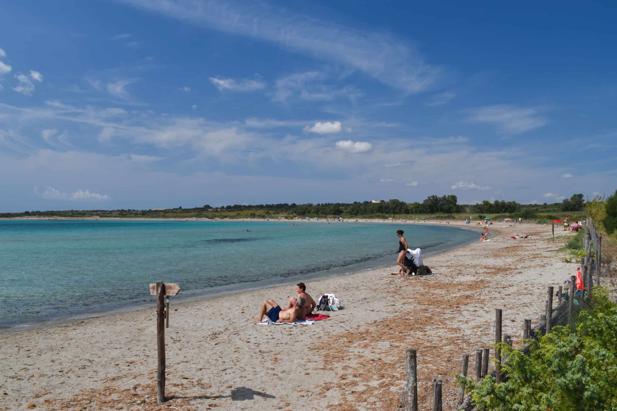 Vendicari Beach in Vendicari nature reserve in Sicily