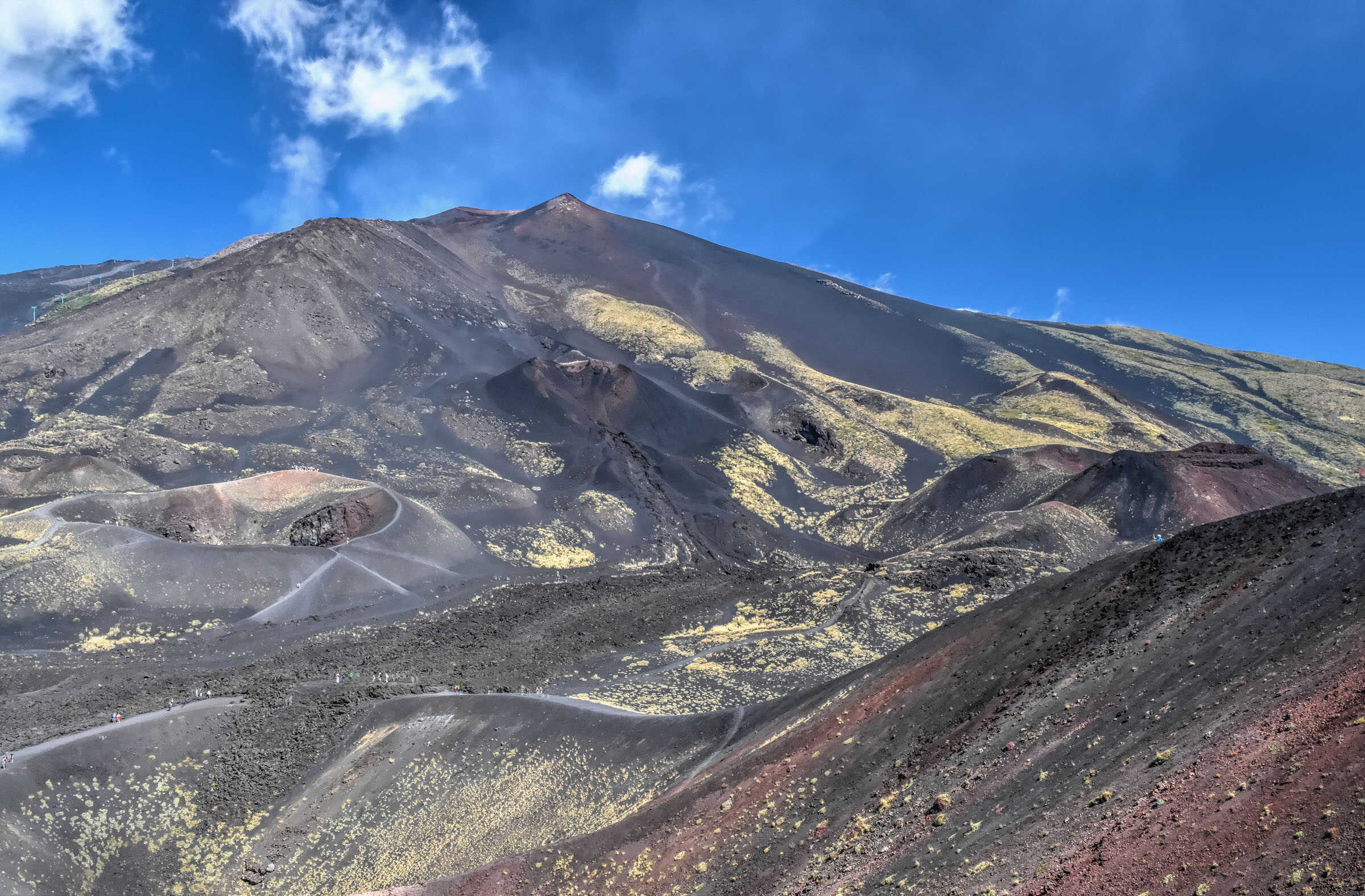 the beautiful volcanic colors of mount etna