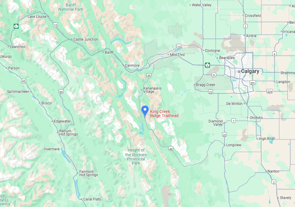 King Creek Ridge Trail location