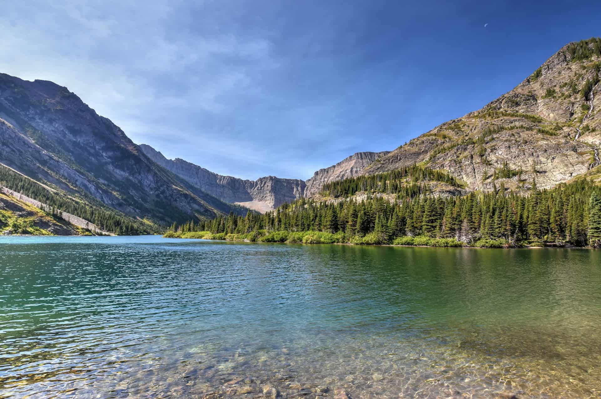 Bertha Lake hiking trail in Waterton