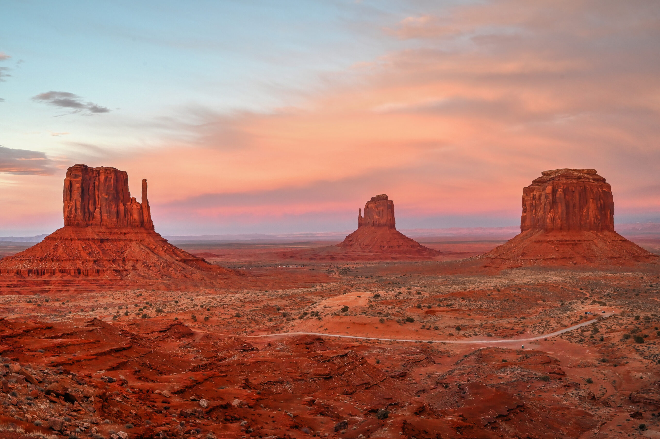 sunset in monument valley